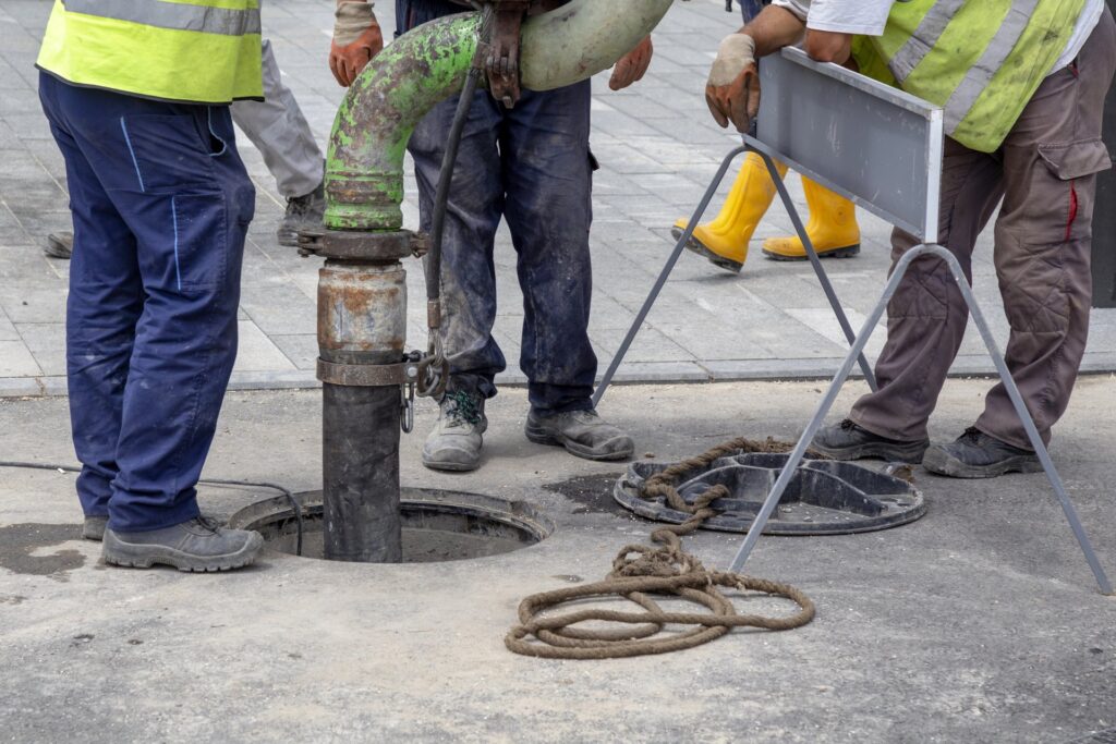 Sewer Lines Cleaning Service. Unblock a drain. Cleaning blocked sewer. — Photo